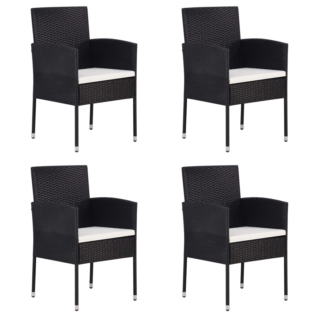 Patio Chairs With Cushions 4 Pcs Poly Rattan