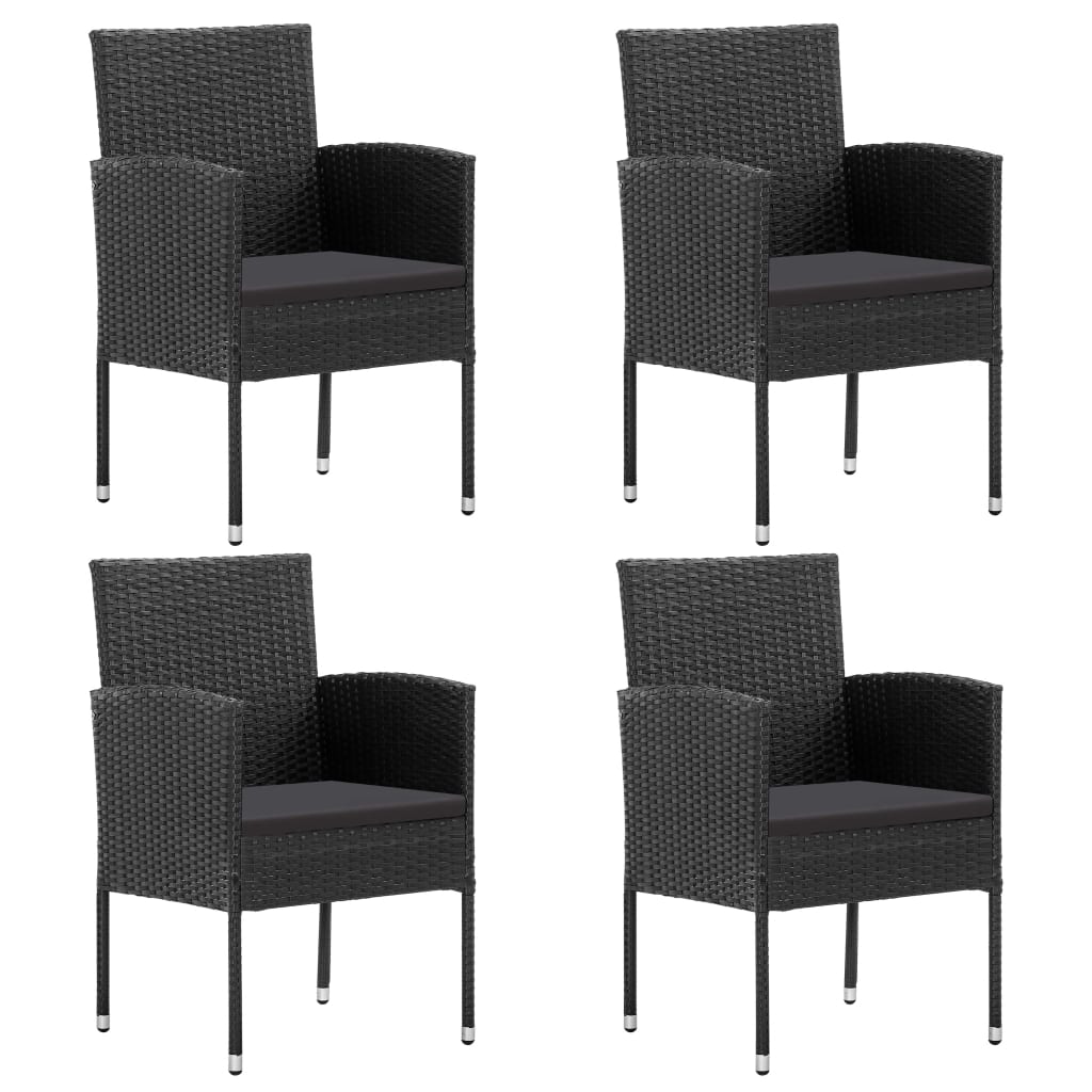 Patio Chairs With Cushions 4 Pcs Poly Rattan