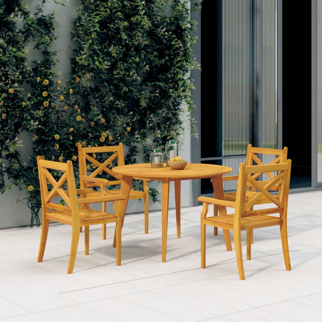 Patio Dining Chairs 2 Pcs Solid Wood Acacia