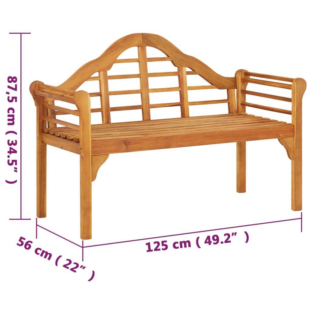 Patio Bench 49.2&quot; Solid Wood Acacia