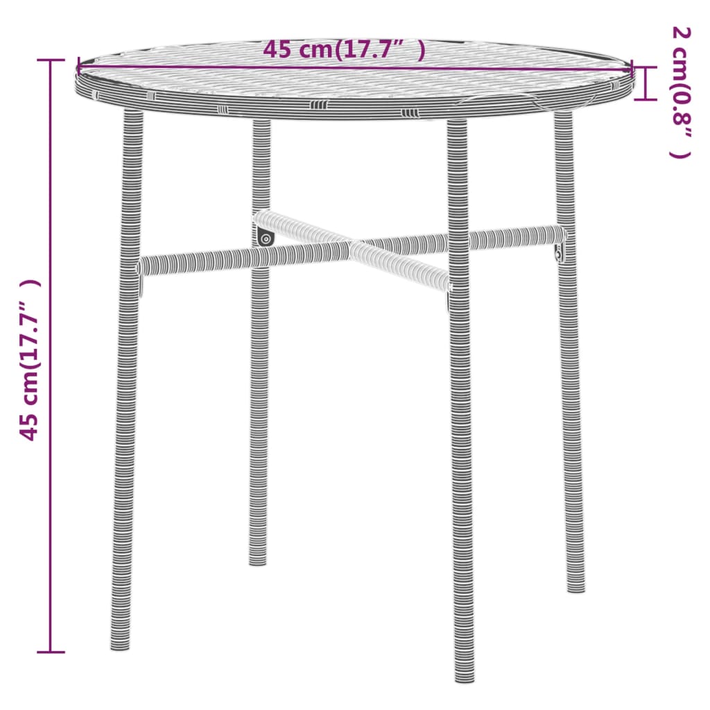 3 Piece Patio Dining Set Poly Rattan