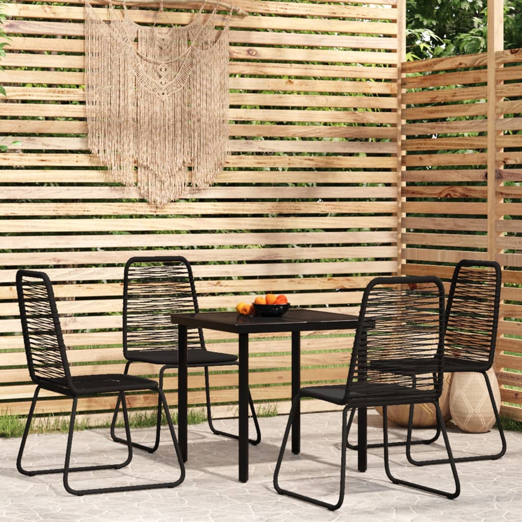 3 Piece Patio Dining Set Black