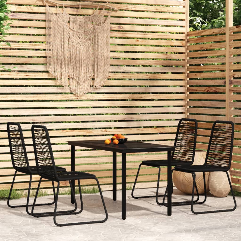 3 Piece Patio Dining Set Black