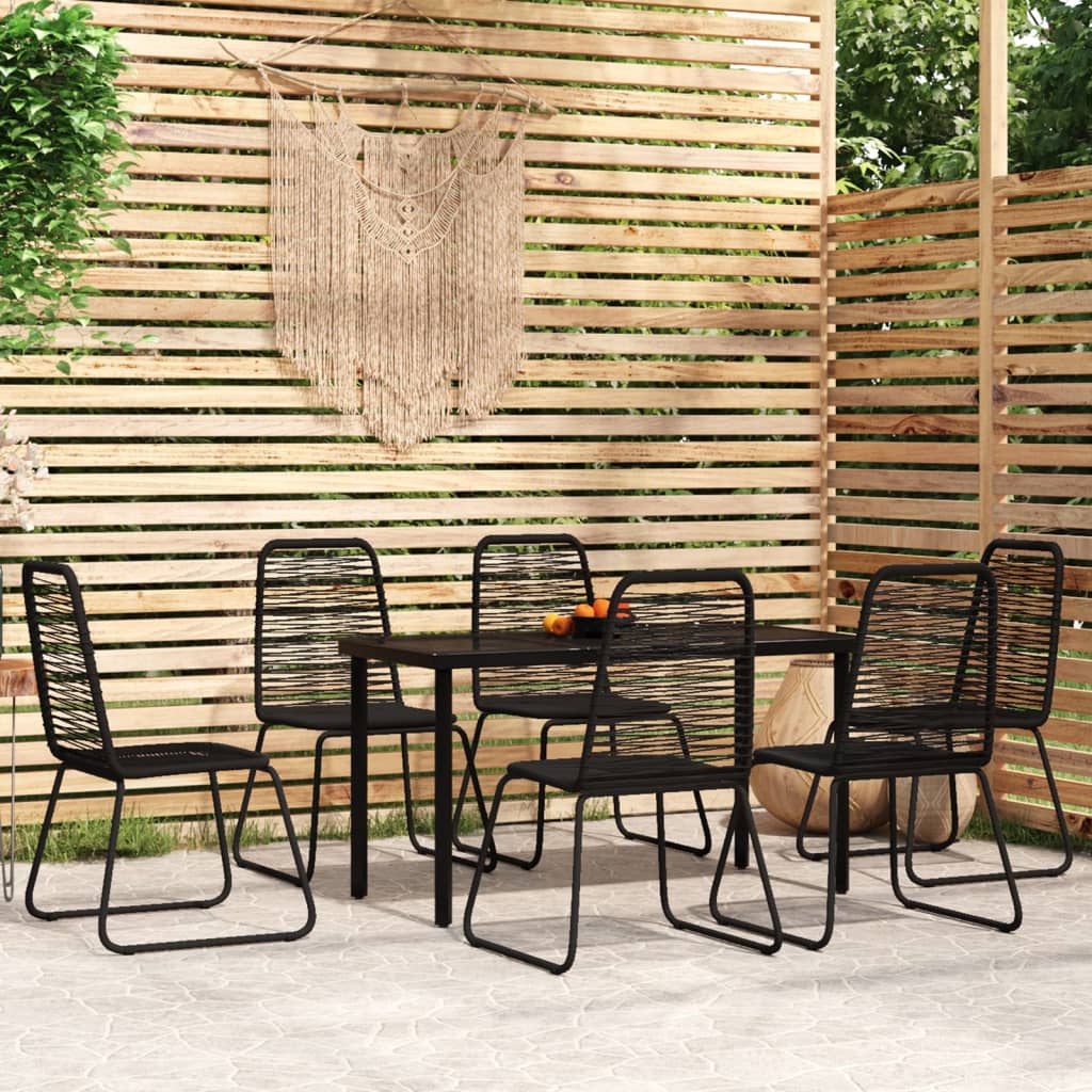 3 Piece Patio Dining Set Black