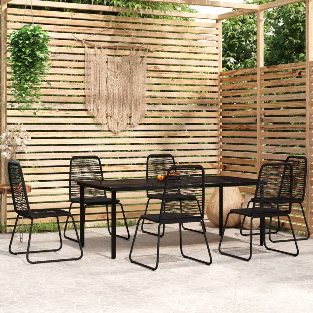 3 Piece Patio Dining Set Black