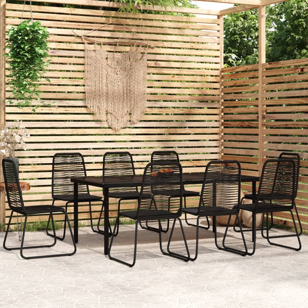 3 Piece Patio Dining Set Black