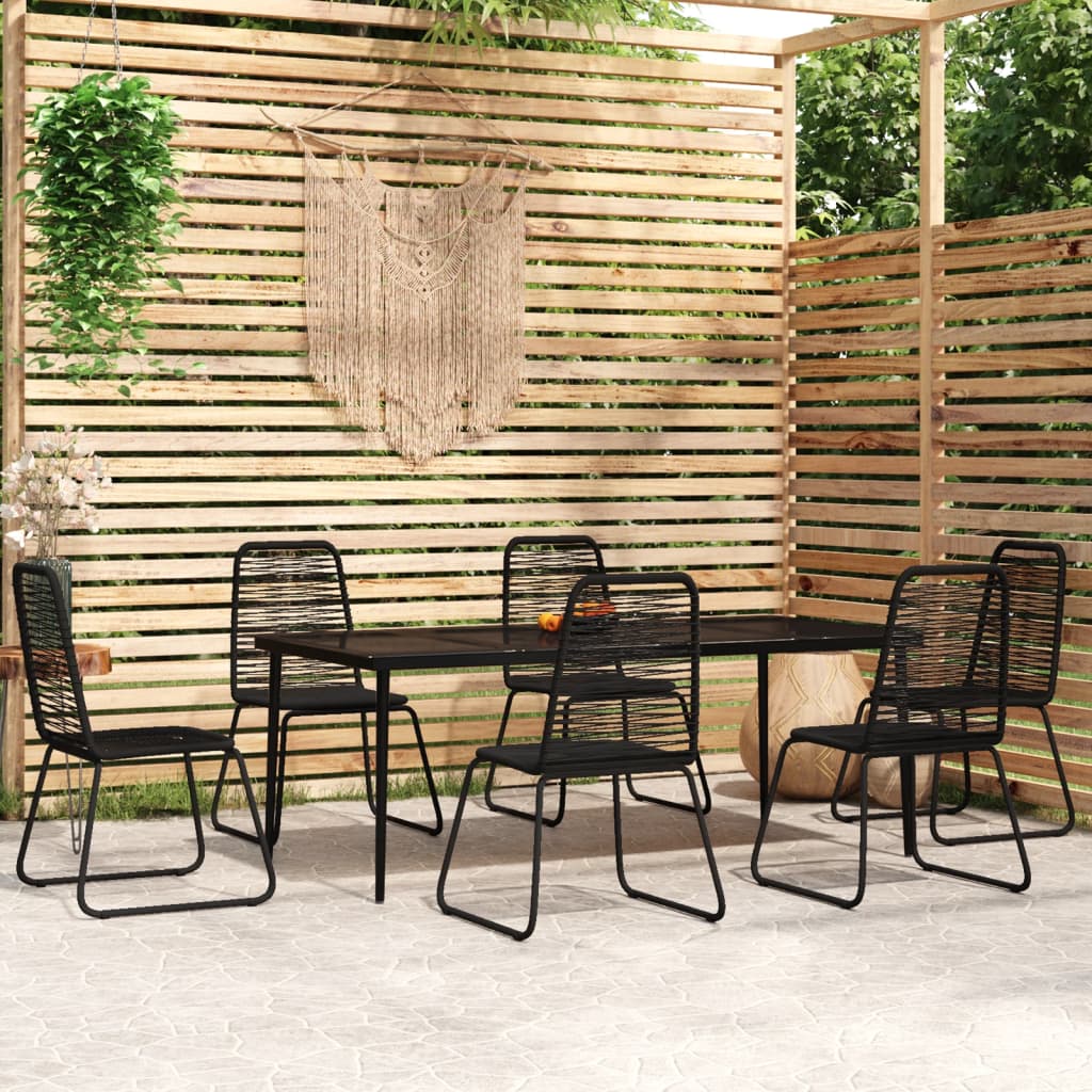 5 Piece Patio Dining Set Black