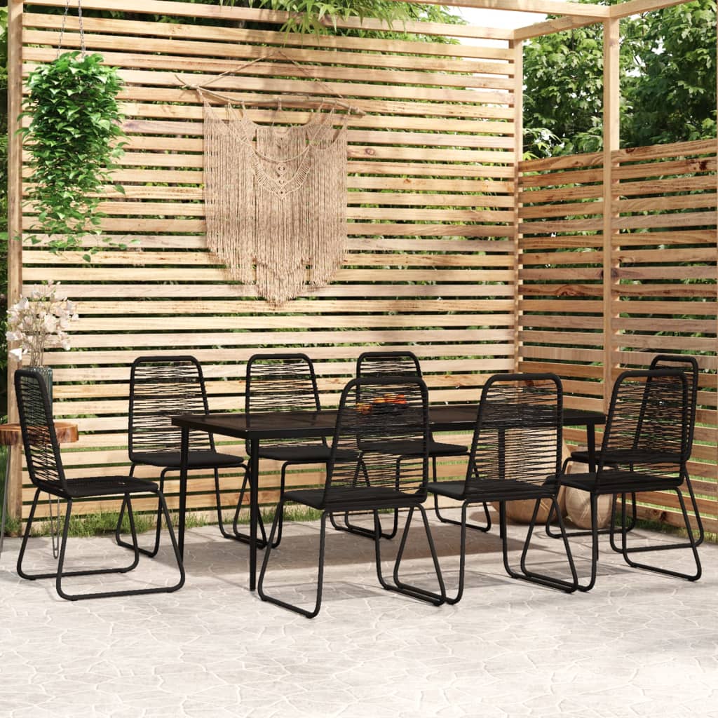 5 Piece Patio Dining Set Black