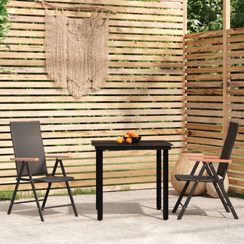 5 Piece Patio Dining Set Black