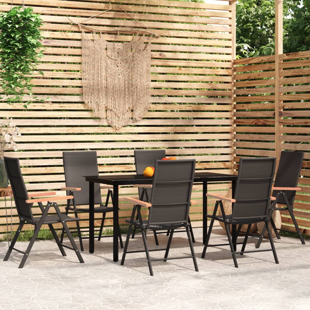 5 Piece Patio Dining Set Black