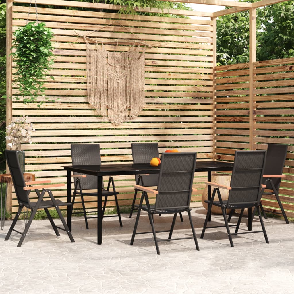 5 Piece Patio Dining Set Black