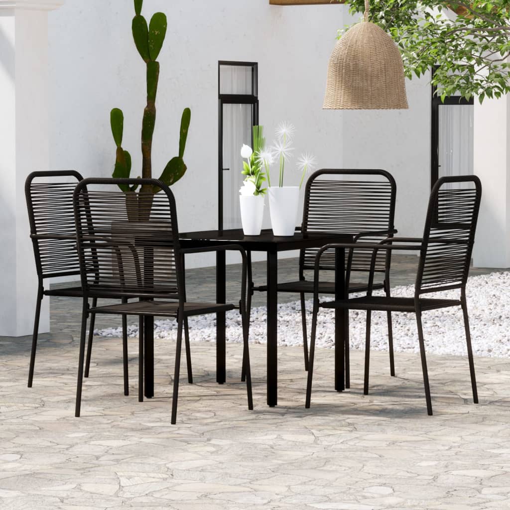 3 Piece Patio Dining Set Black