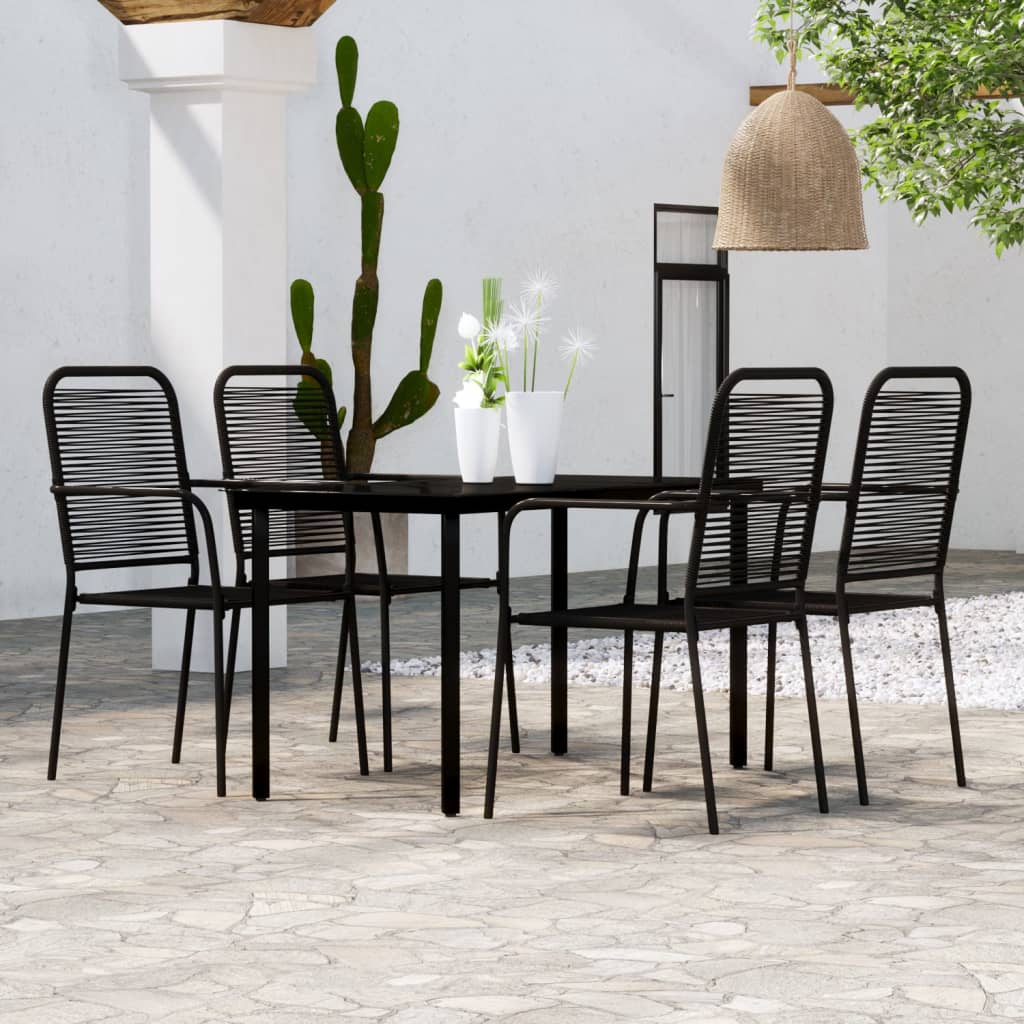 3 Piece Patio Dining Set Black