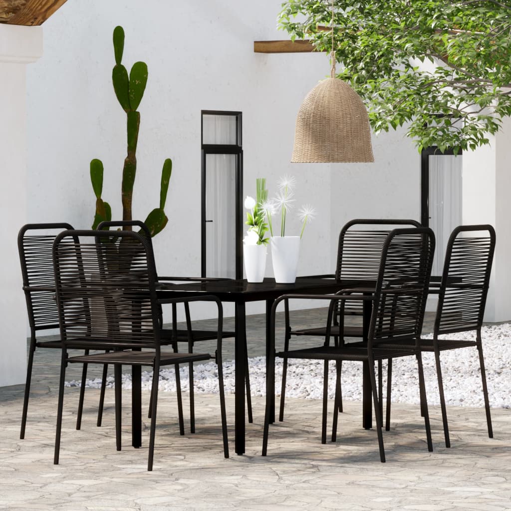 3 Piece Patio Dining Set Black