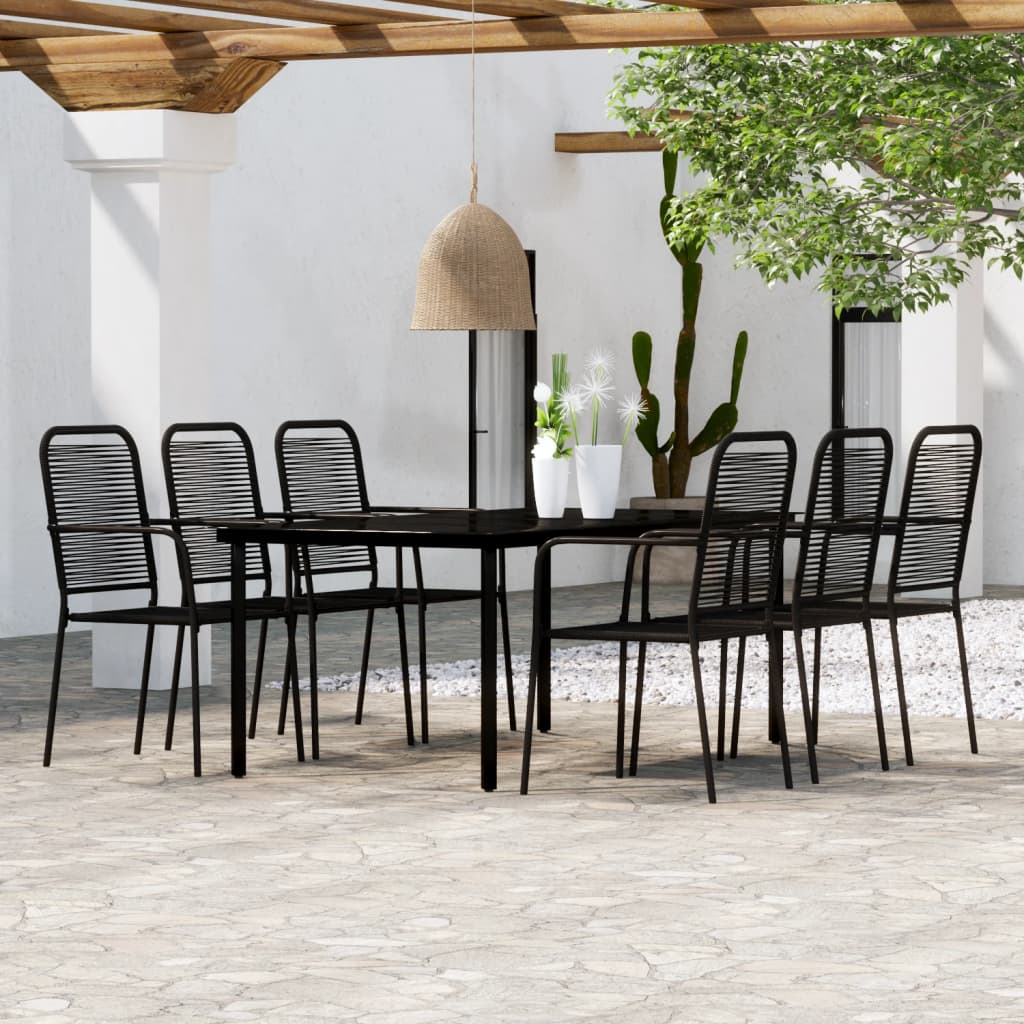 3 Piece Patio Dining Set Black