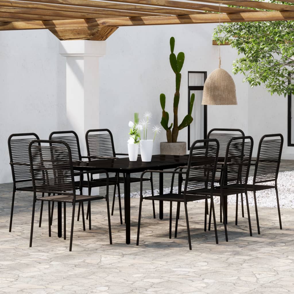 3 Piece Patio Dining Set Black