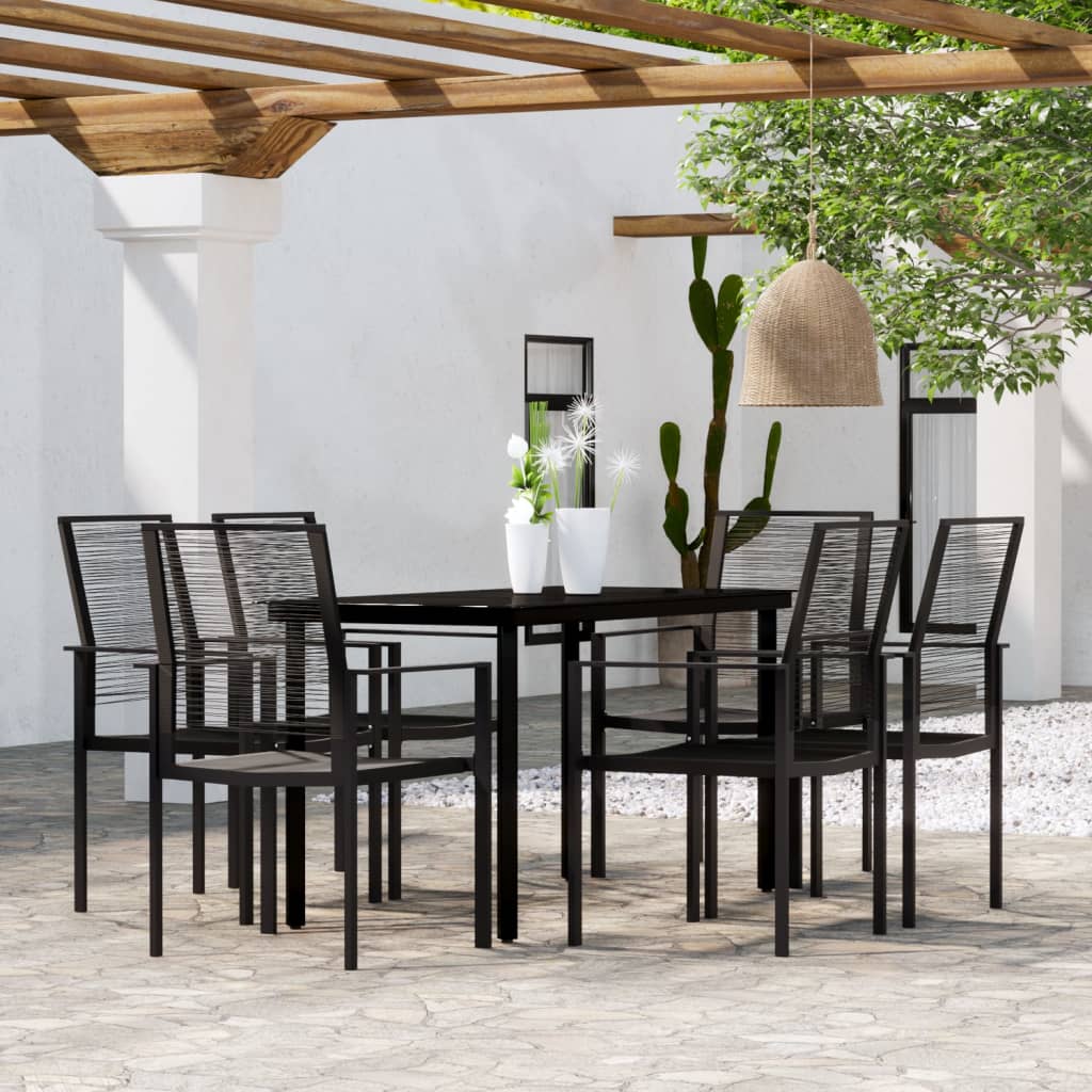 3 Piece Patio Dining Set Black