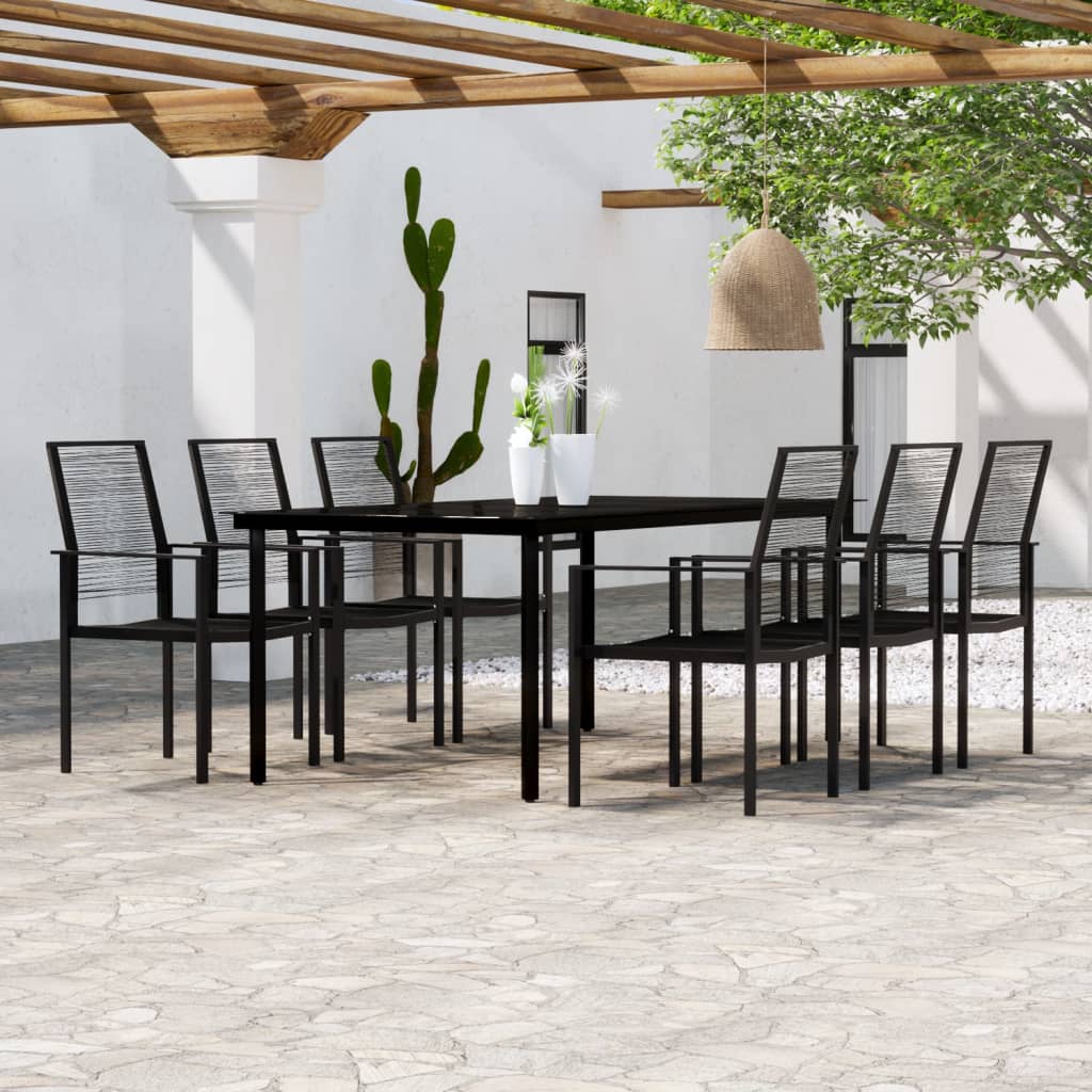 3 Piece Patio Dining Set Black