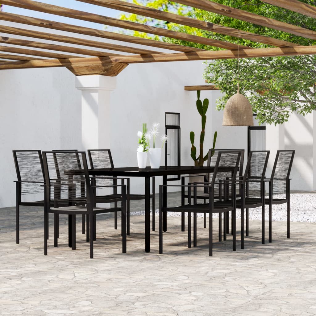 3 Piece Patio Dining Set Black