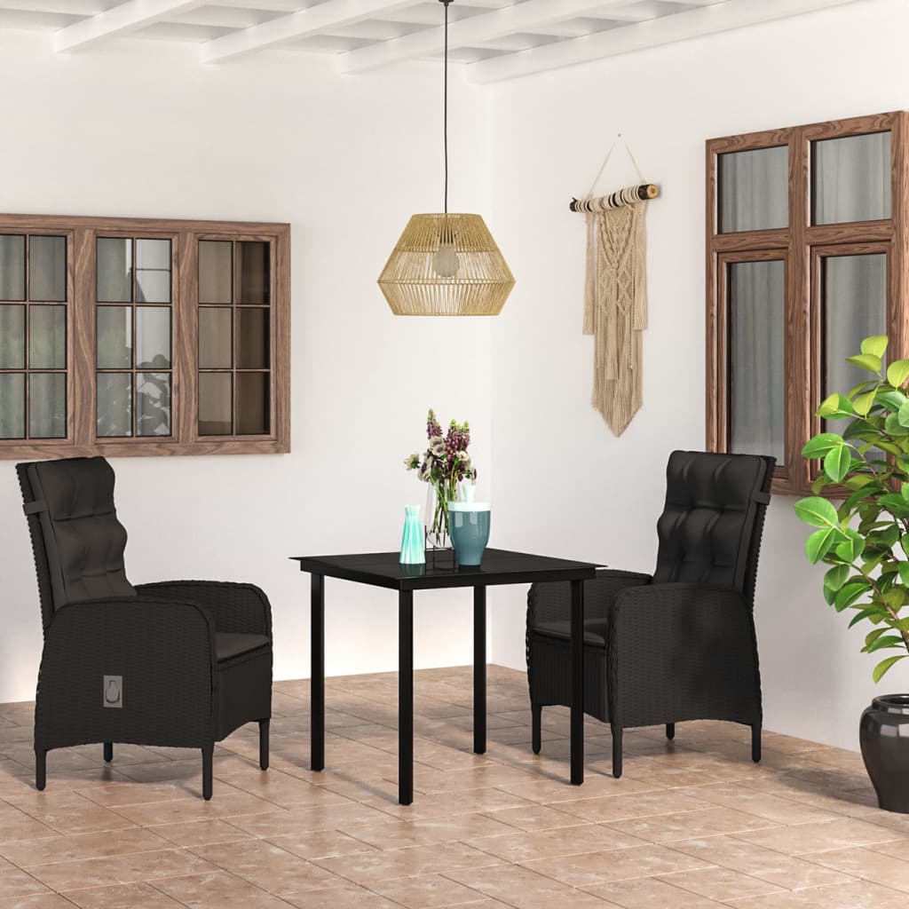 3 Piece Patio Dining Set With Cushions