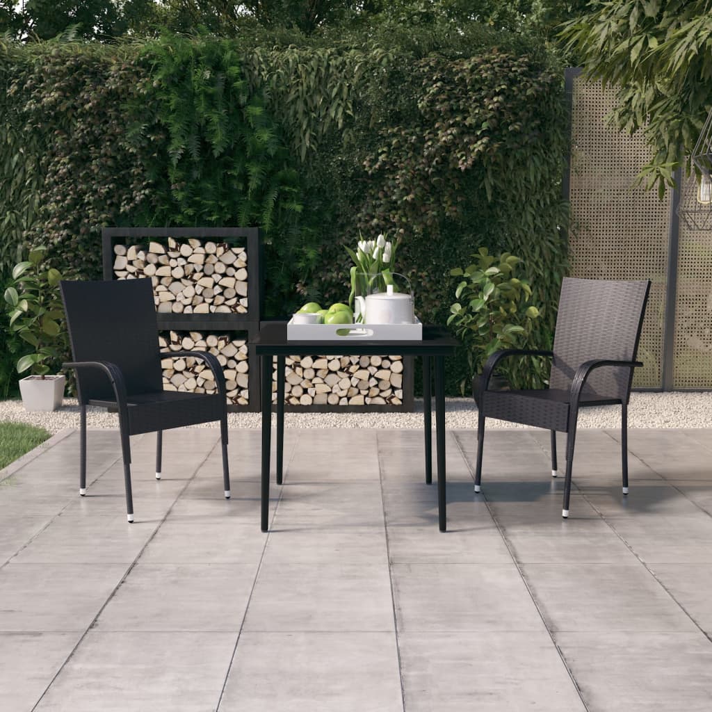 5 Piece Patio Dining Set Poly Rattan