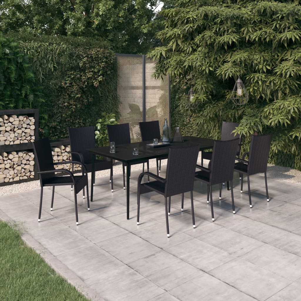 5 Piece Patio Dining Set Poly Rattan