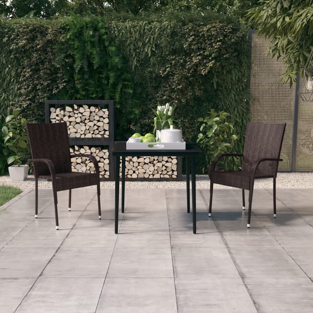 5 Piece Patio Dining Set Poly Rattan