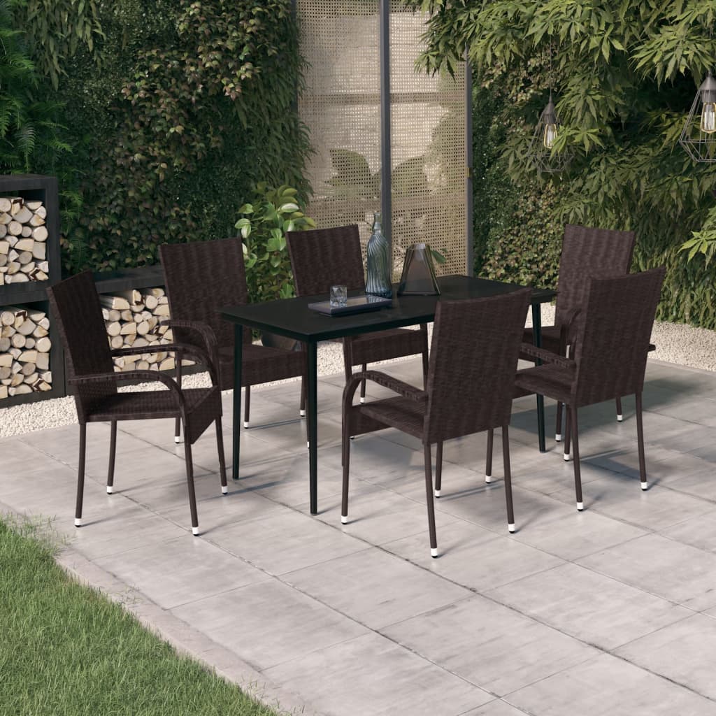 5 Piece Patio Dining Set Poly Rattan