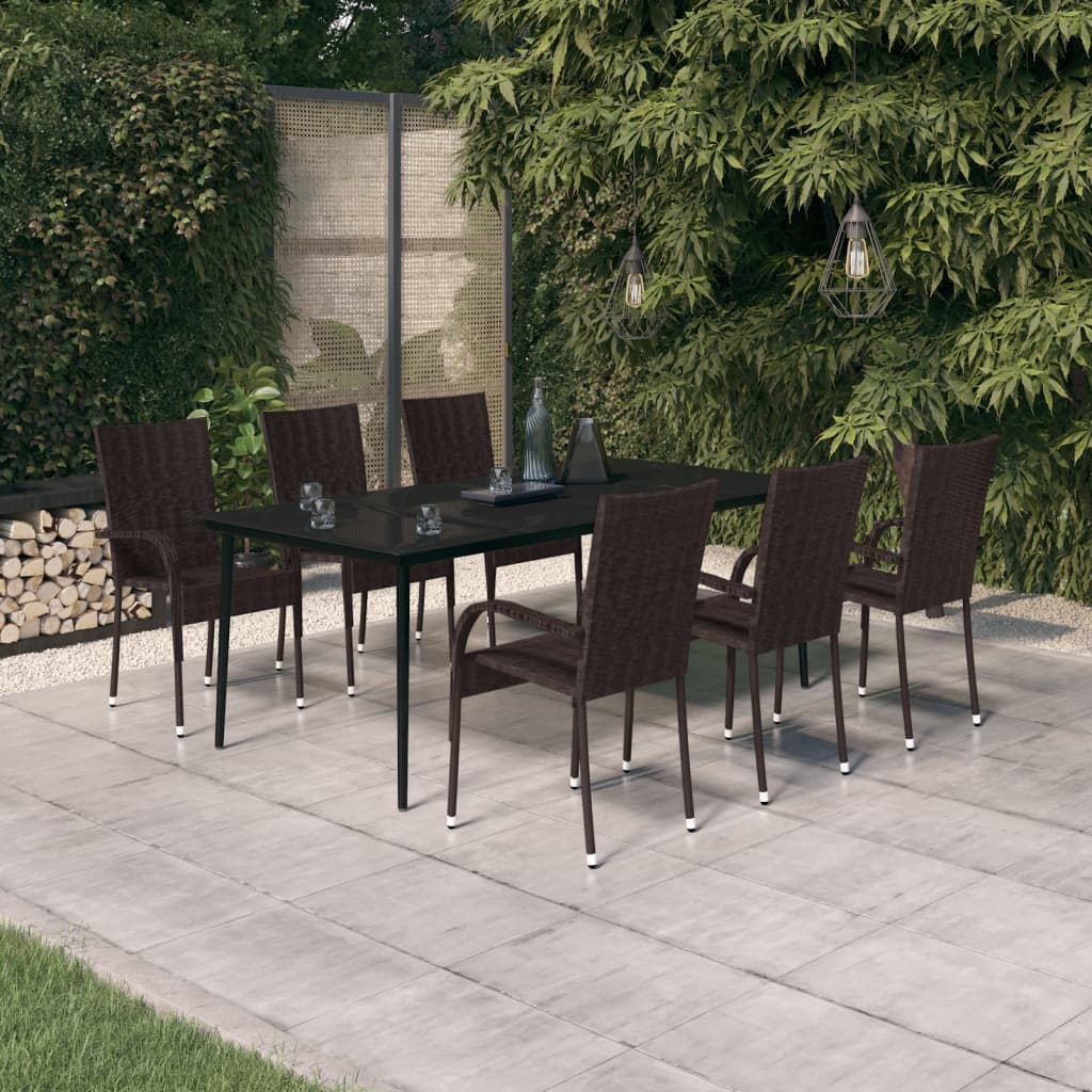 5 Piece Patio Dining Set Poly Rattan