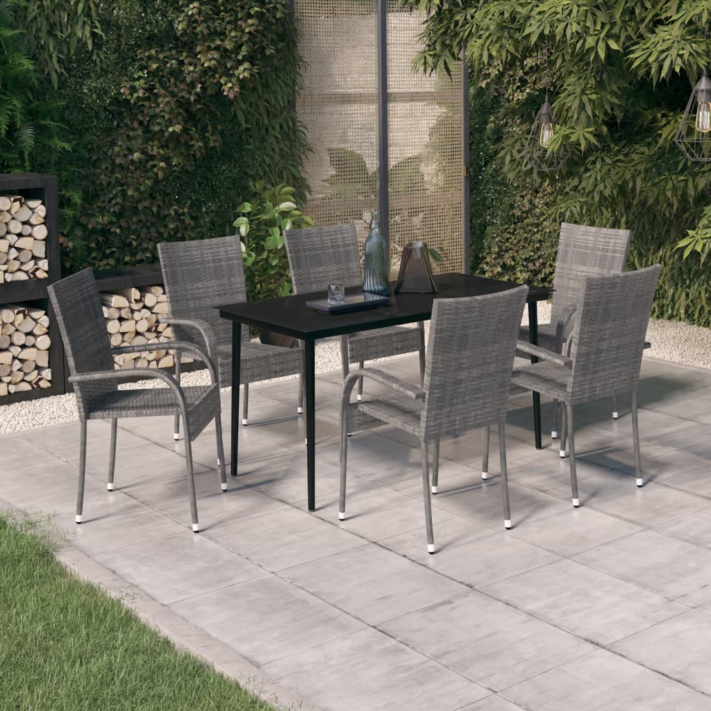 5 Piece Patio Dining Set Poly Rattan