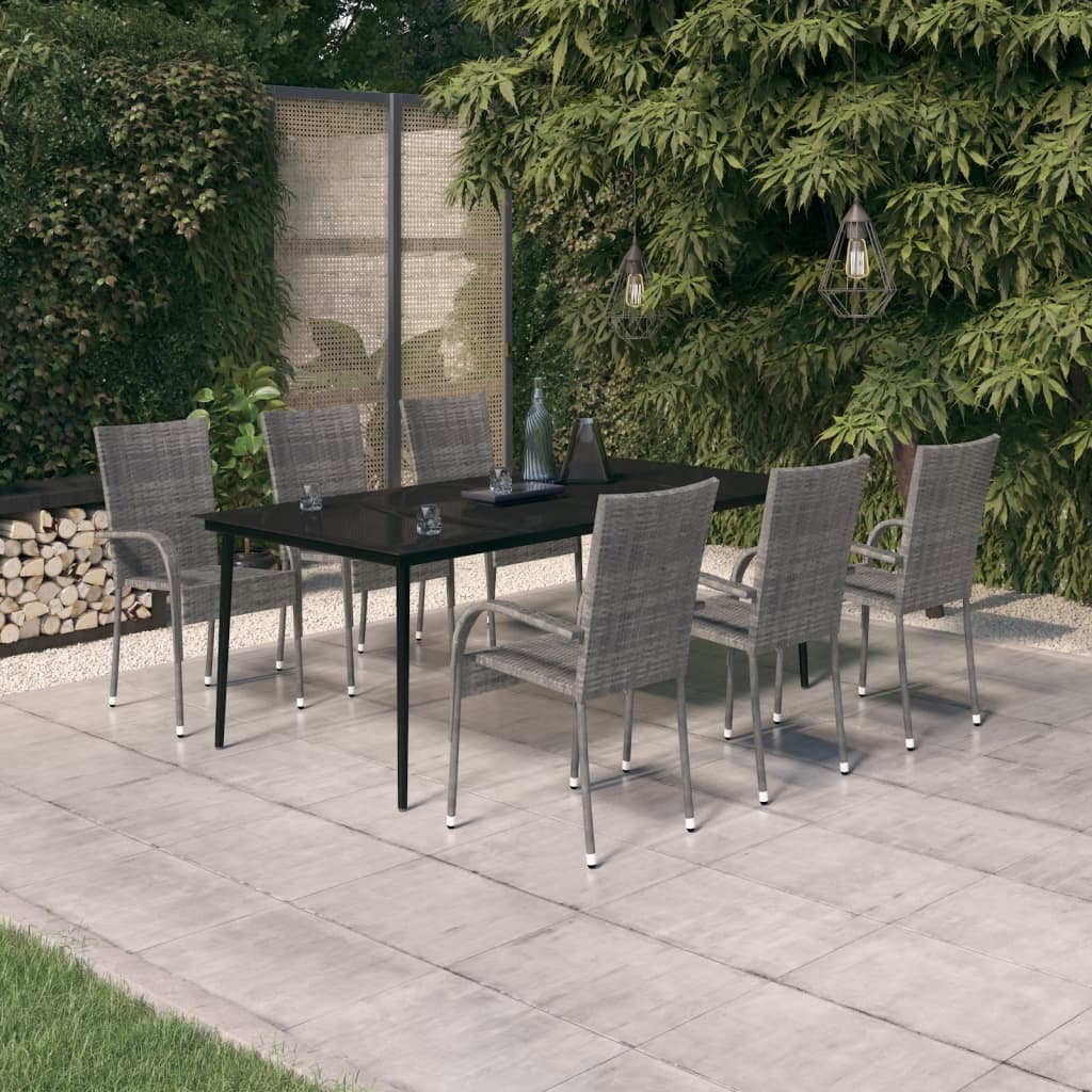 5 Piece Patio Dining Set Poly Rattan