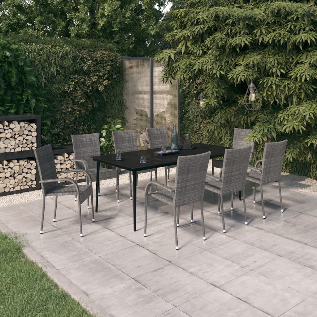 5 Piece Patio Dining Set Poly Rattan