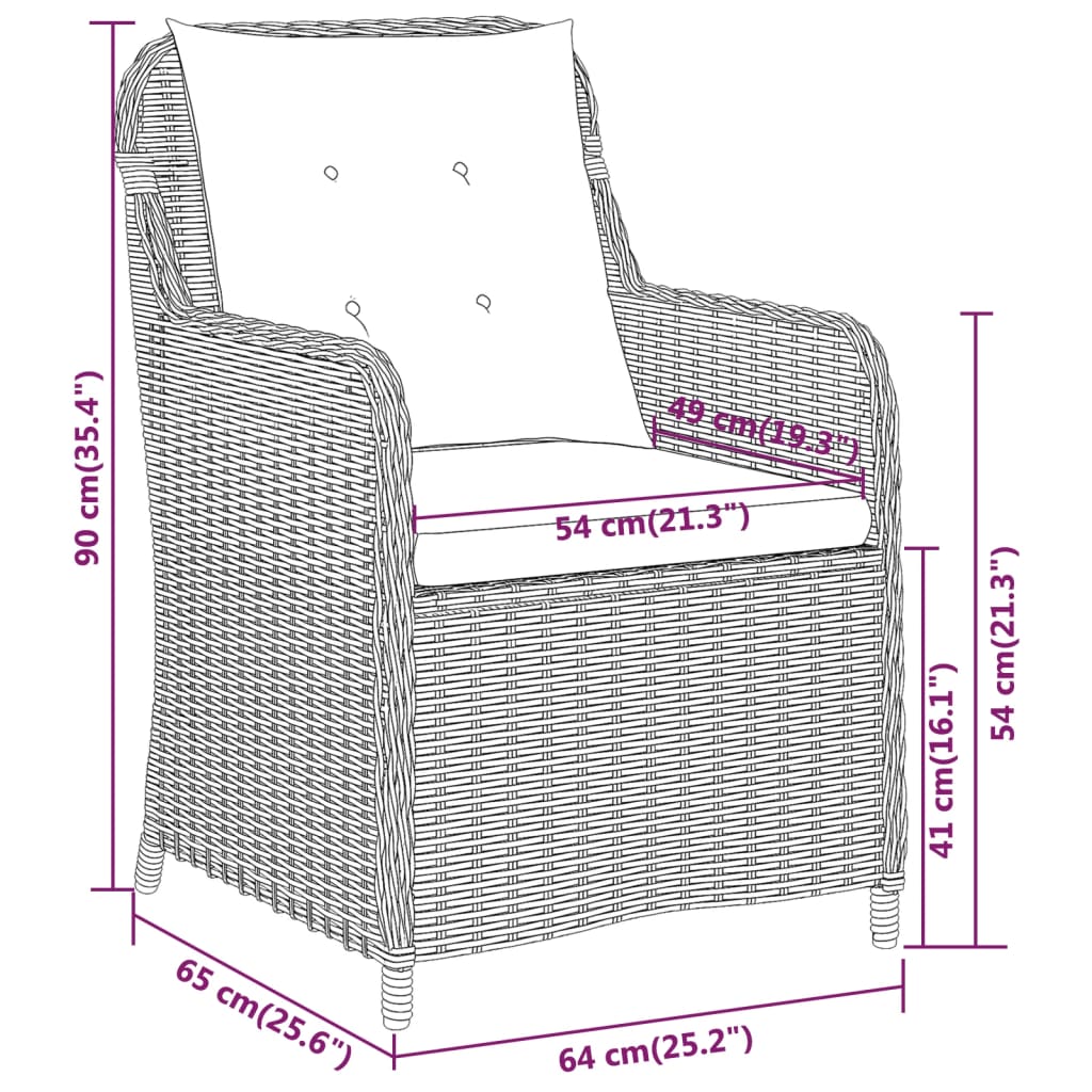 3 Piece Patio Dining Set