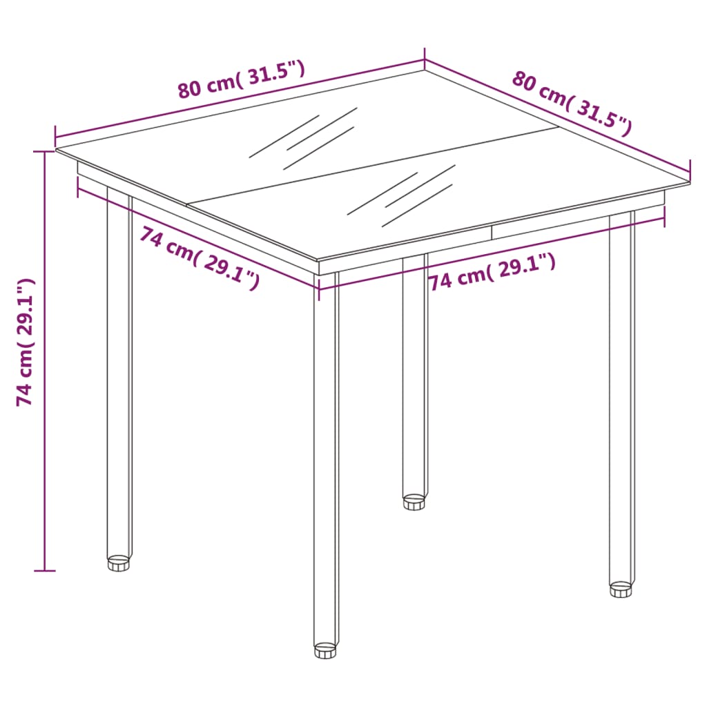 3 Piece Patio Dining Set