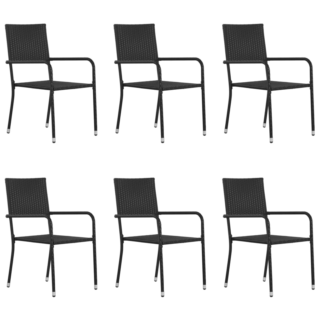 Patio Dining Chairs 4 Pcs Stackable Poly Rattan