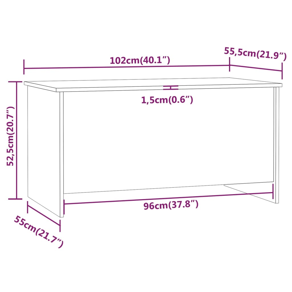 Coffee Table 40.2&quot;X21.9&quot;X20.7&quot; Engineered Wood