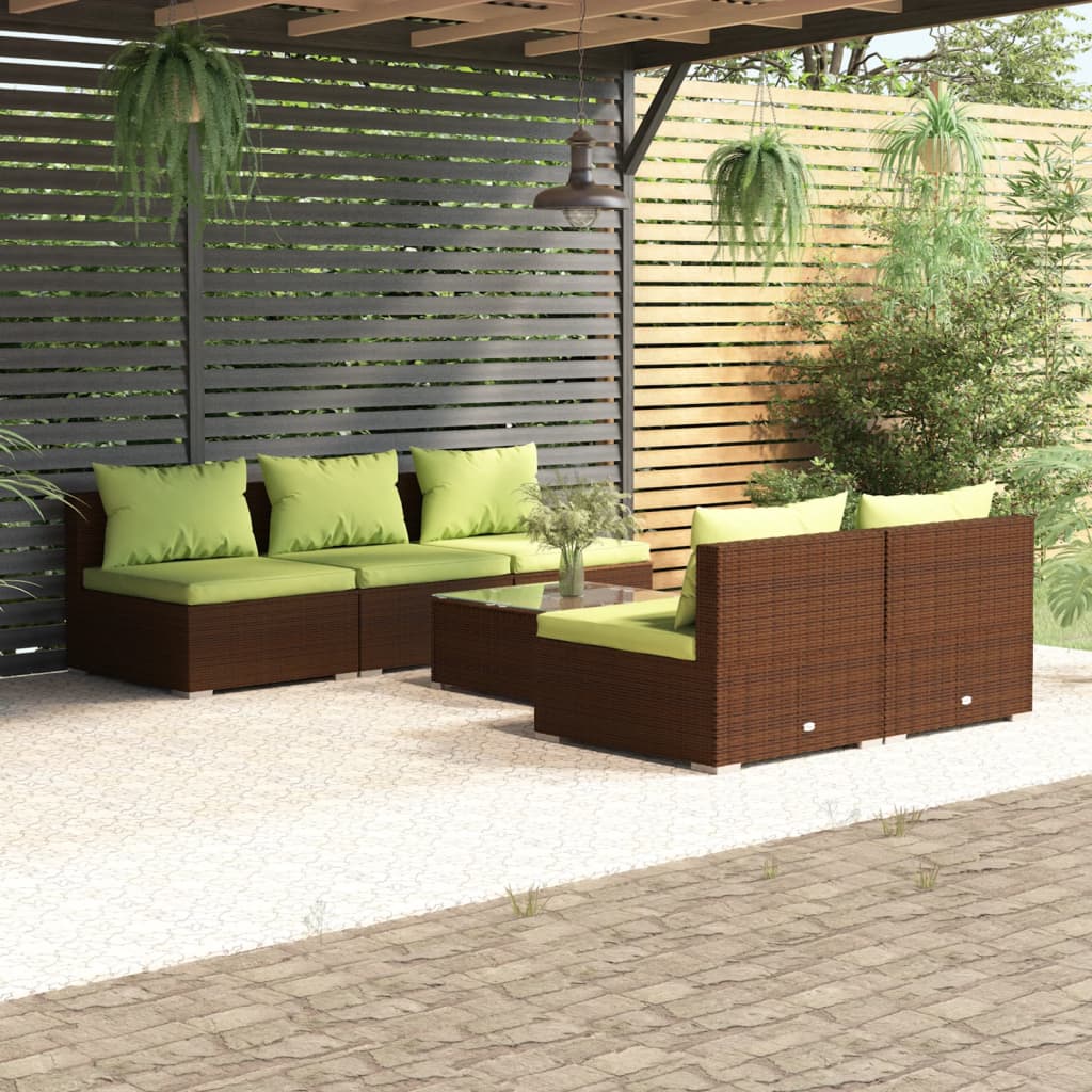 5 Piece Patio Lounge Set With Cushions Poly Rattan Gray