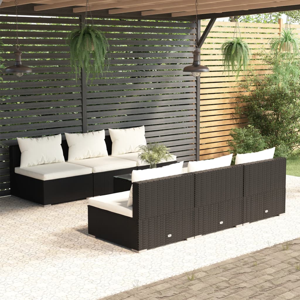 5 Piece Patio Lounge Set With Cushions Poly Rattan Gray