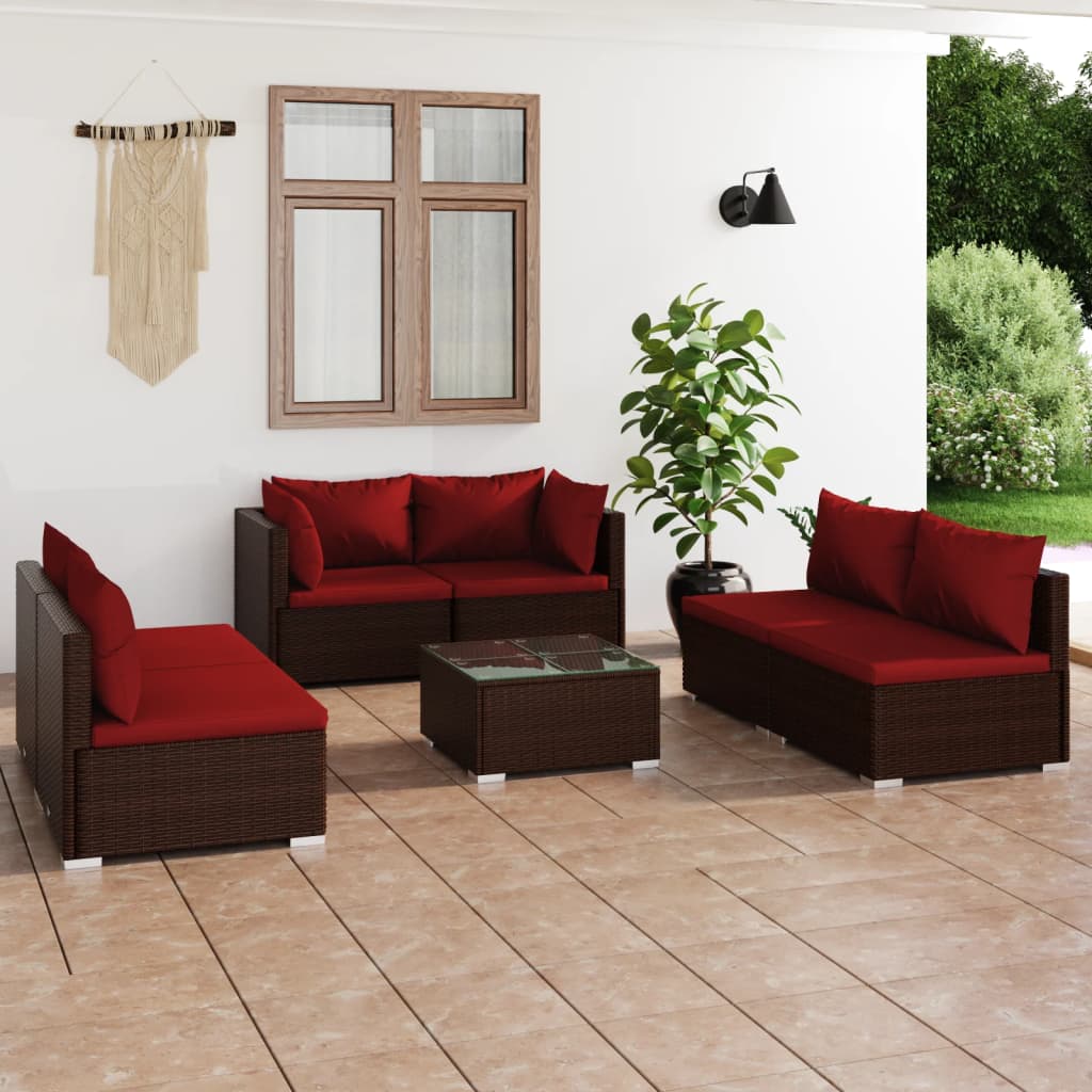 4 Piece Patio Lounge Set With Cushions Poly Rattan Black