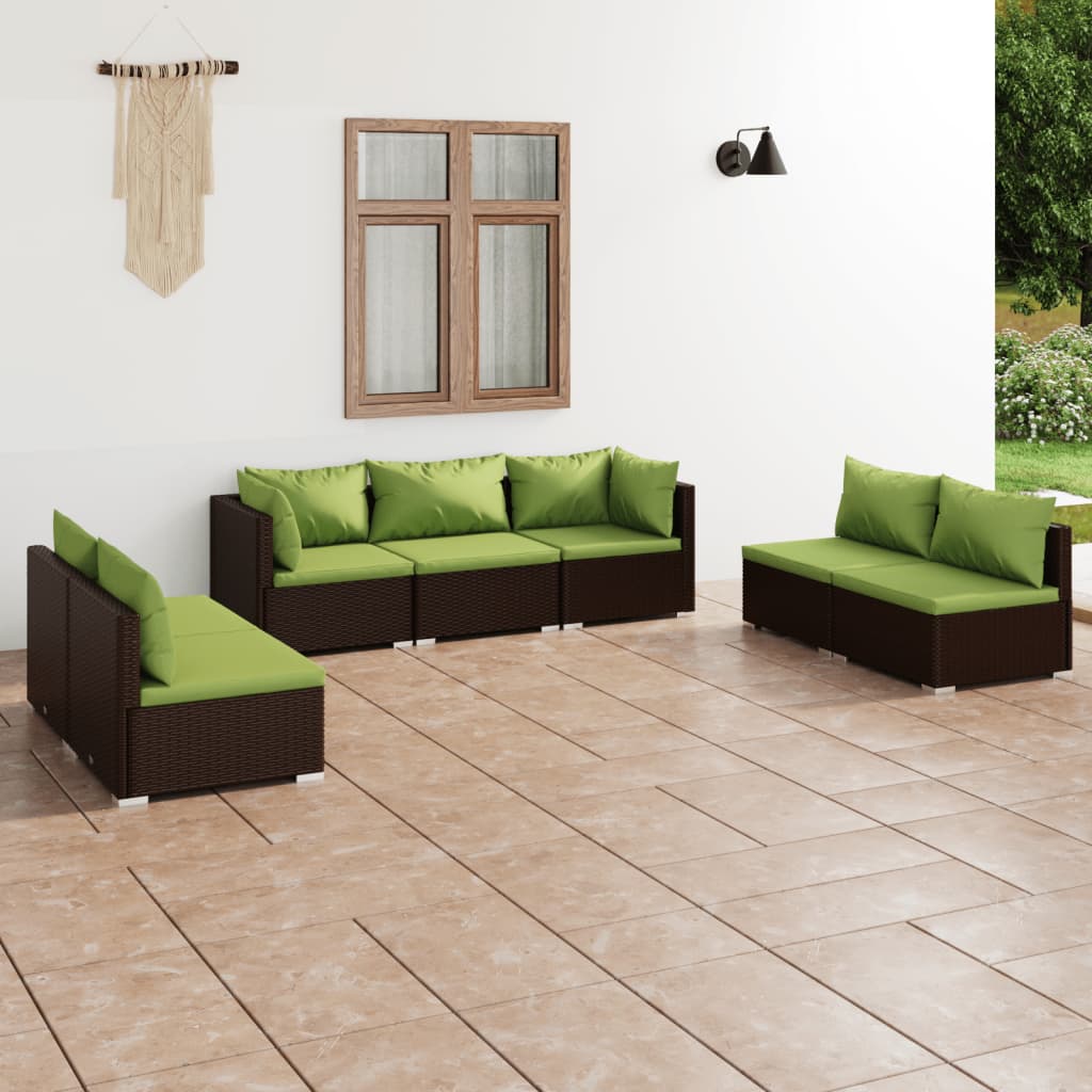 4 Piece Patio Lounge Set With Cushions Poly Rattan Black