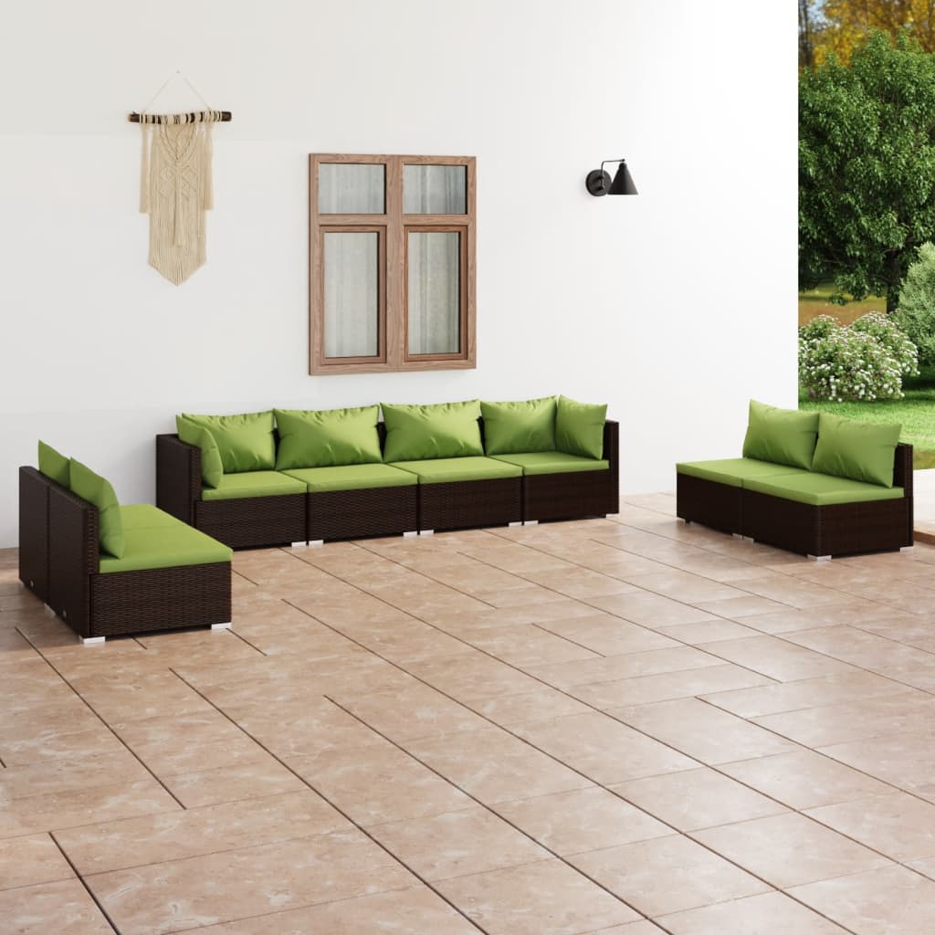 4 Piece Patio Lounge Set With Cushions Poly Rattan Black