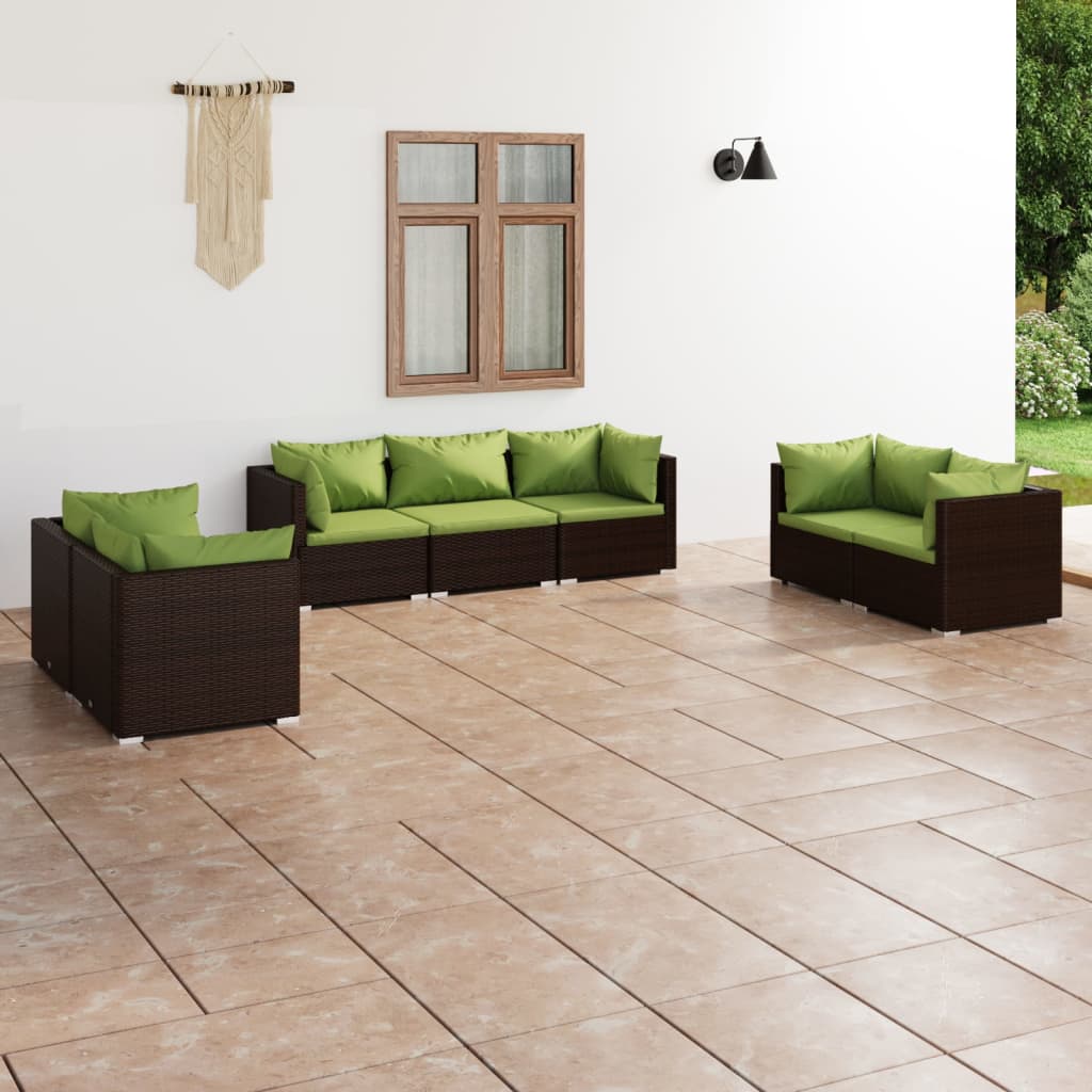 4 Piece Patio Lounge Set With Cushions Poly Rattan Black