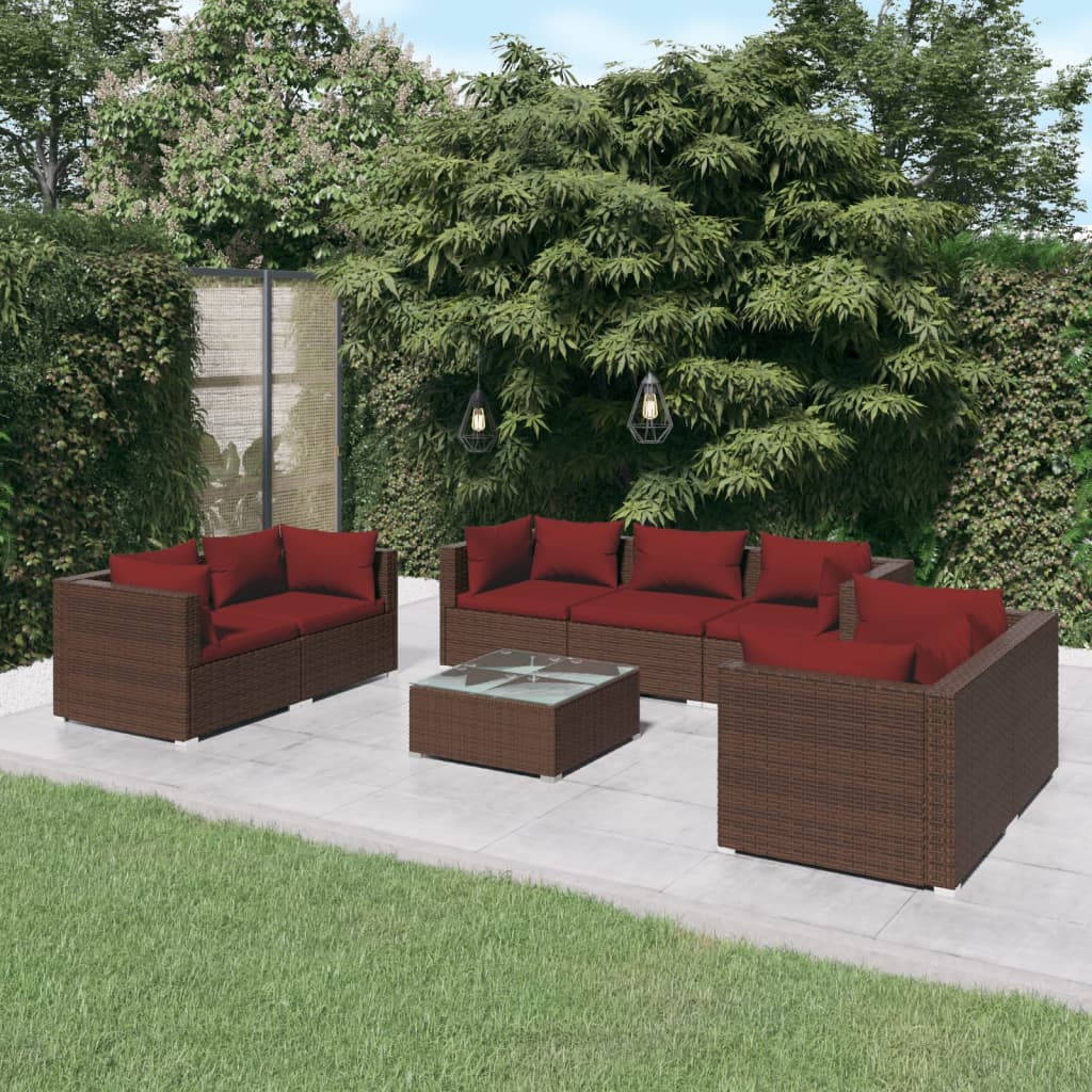 4 Piece Patio Lounge Set With Cushions Poly Rattan Black