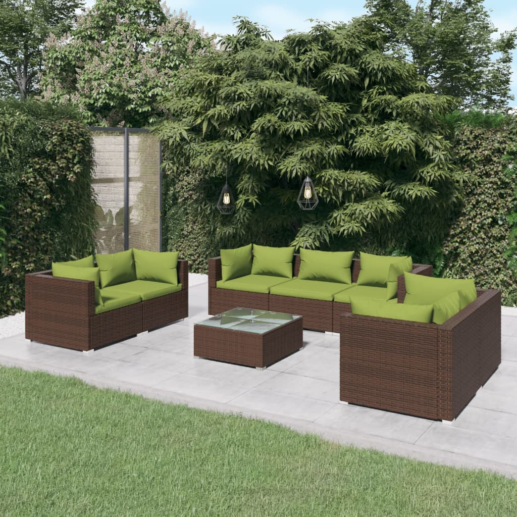 4 Piece Patio Lounge Set With Cushions Poly Rattan Black