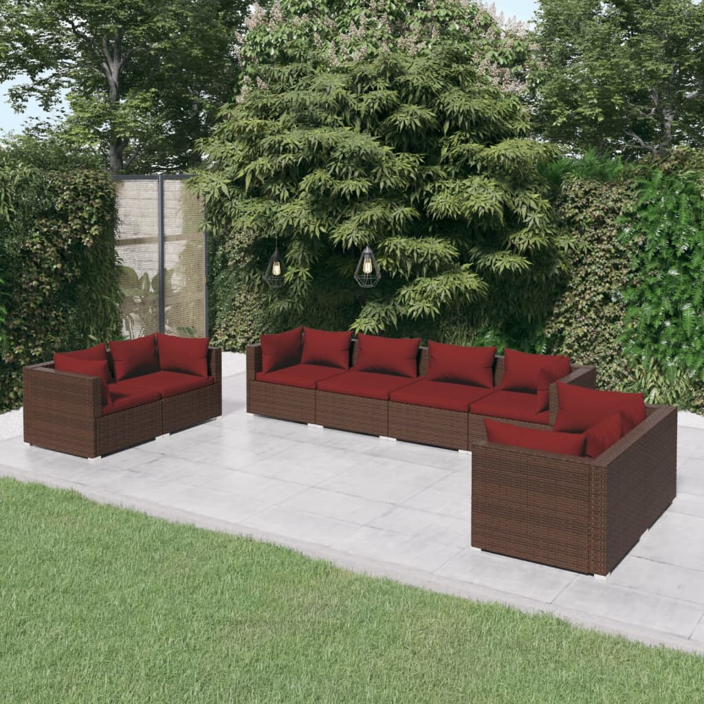 4 Piece Patio Lounge Set With Cushions Poly Rattan Black