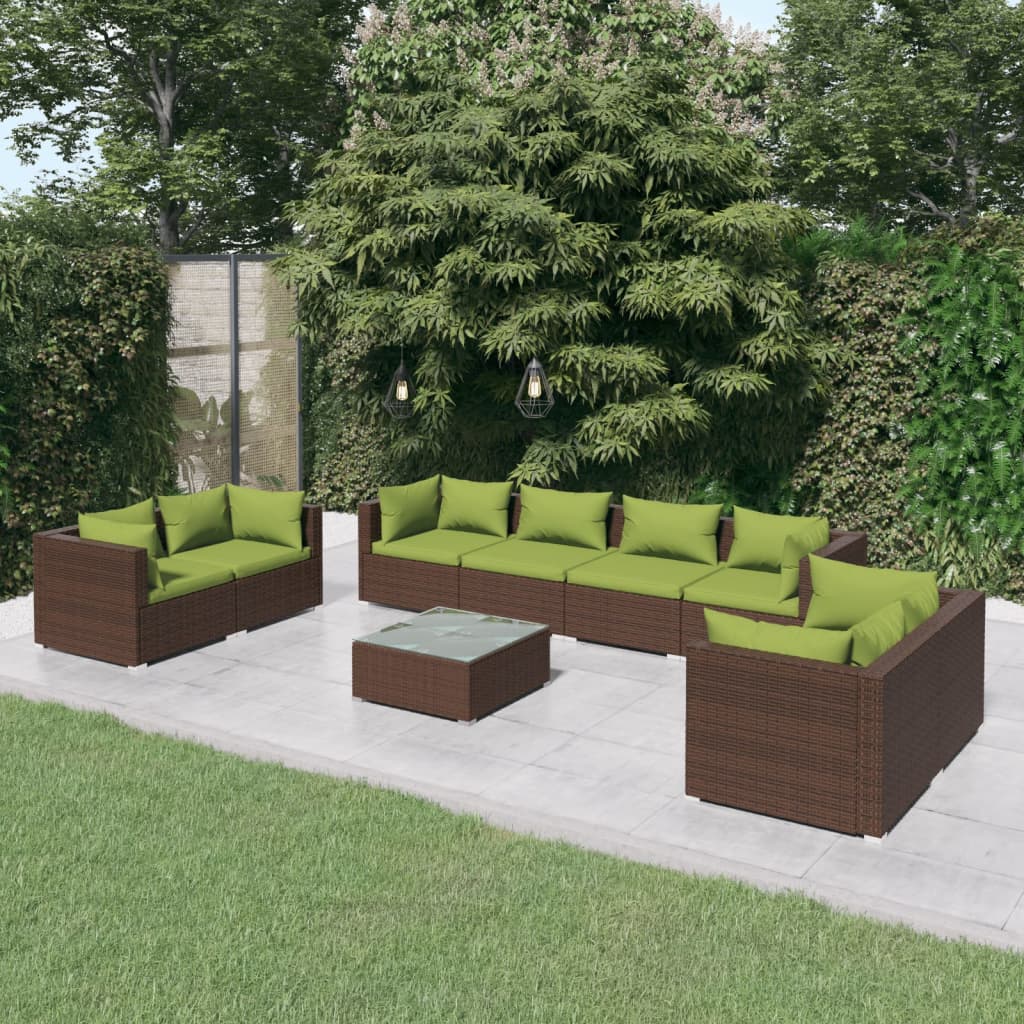 4 Piece Patio Lounge Set With Cushions Poly Rattan Black