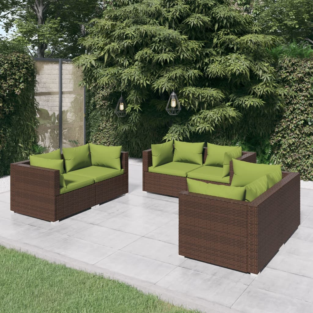 4 Piece Patio Lounge Set With Cushions Poly Rattan Black