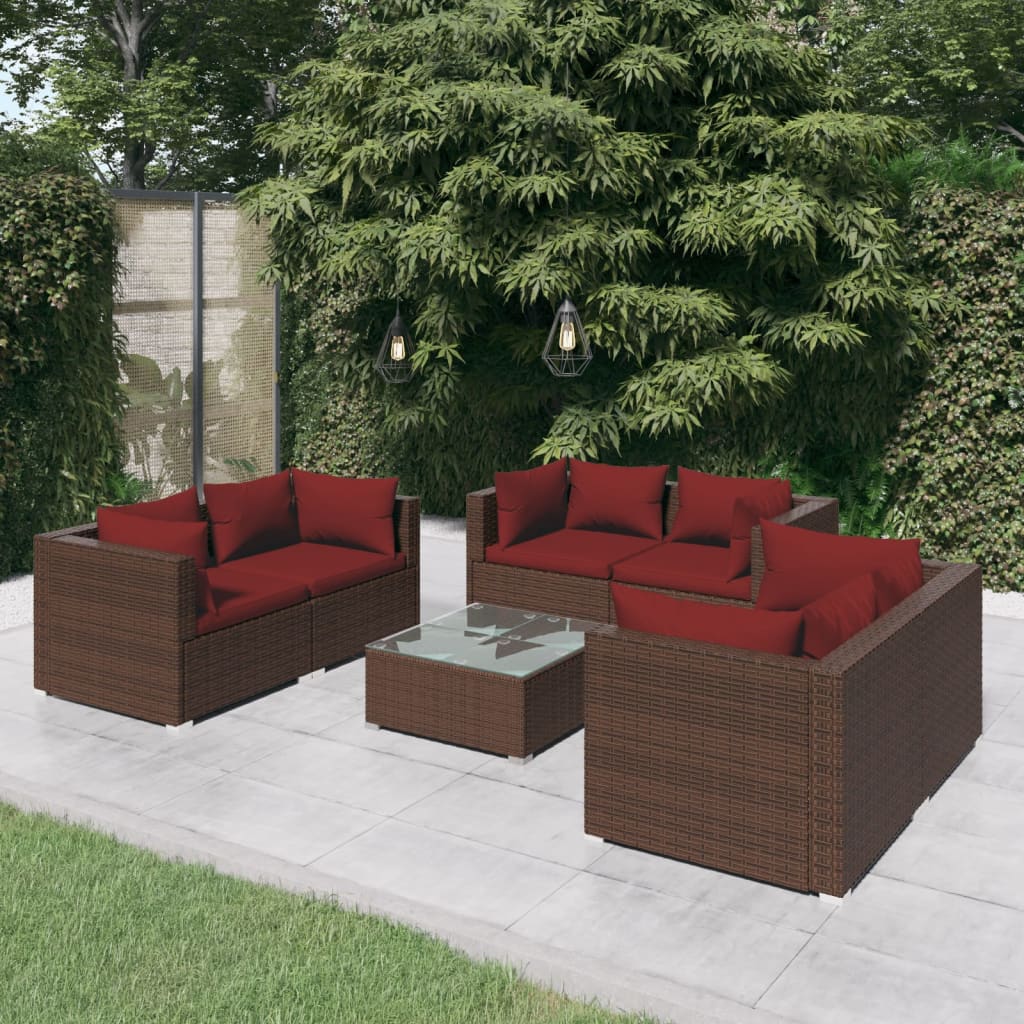 4 Piece Patio Lounge Set With Cushions Poly Rattan Black