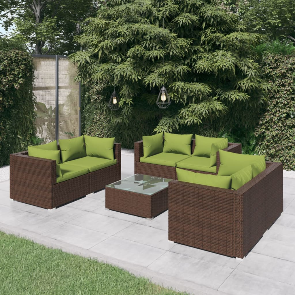 4 Piece Patio Lounge Set With Cushions Poly Rattan Black