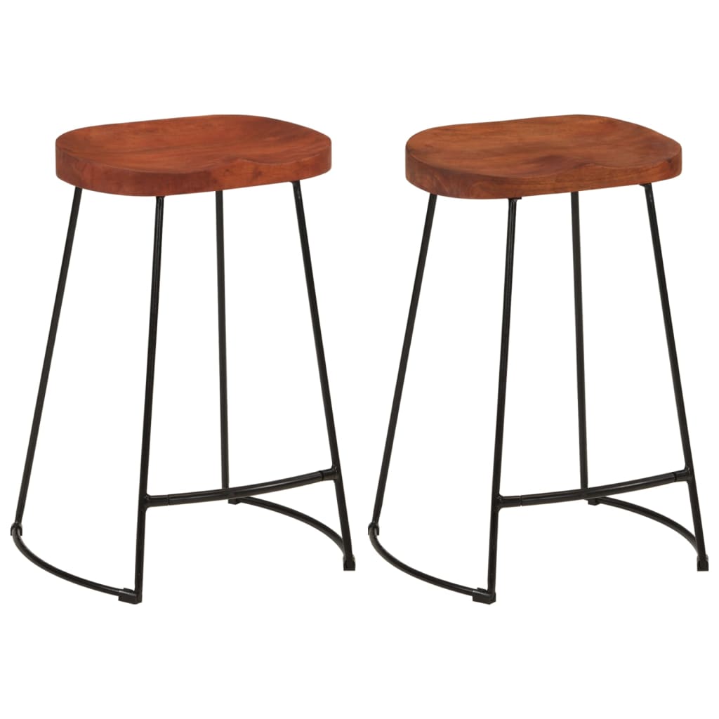 Gavin Bar Stools 2 Pcs 17.7&quot;X15.7&quot;X24.8&quot; Solid Wood Mango